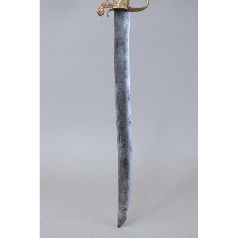 Long Early Knife from Sri Lanka with a Lion Head Handle